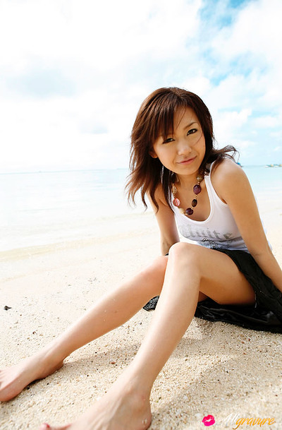 Nana Konishi in Beach Banny from All Gravure