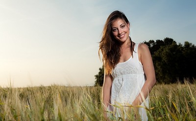 Lorena B in A Field With A Flower from Femjoy