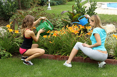 Avril Sun and Blue Angel in Garden Gals from ALS Scan
