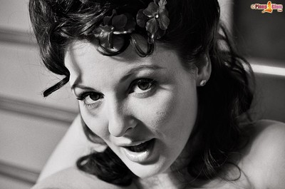 Lorna Morgan in Black And White Photo Shoot from Pinup Files