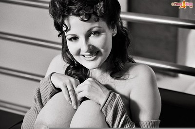 Lorna Morgan in Black And White Photo Shoot from Pinup Files