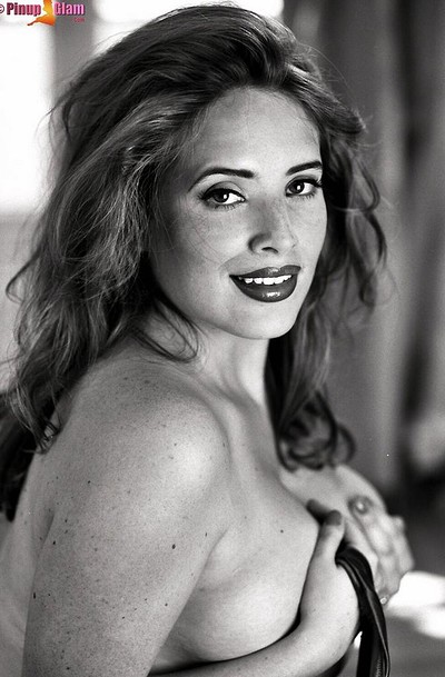 Maggie Green in Black And White Photo Shoot from Pinup Files