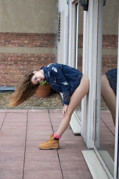 Vanessa in Nude In Denim from Yonitale