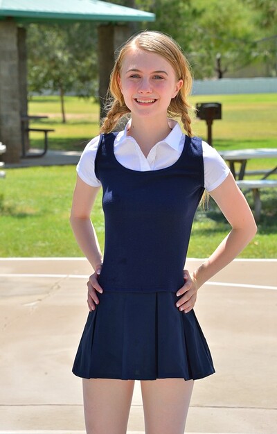 Adorable and playful FTV Model Sharlotte exposed in Schoolgirl Style