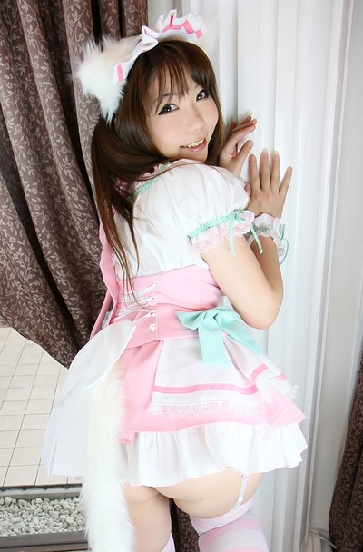 Higurashi Rin in Striped Maid 2 from All Gravure