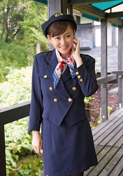 Anri Sugihara in Flight Attendant from All Gravure