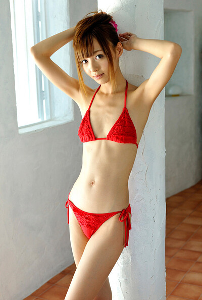 Adventurous and daring damsel Aine Kishi seductive in Button Red