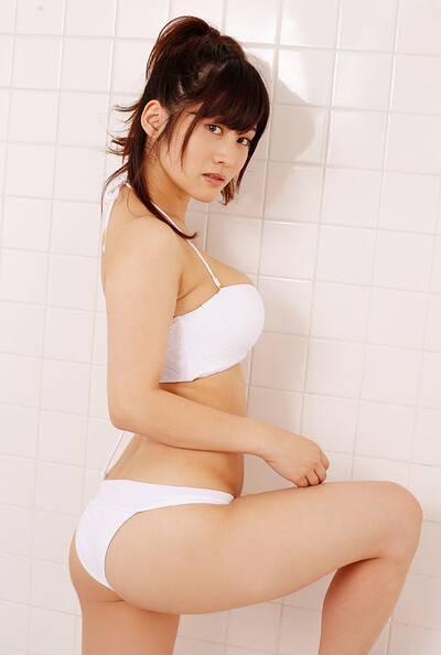 Beautiful charmer Rin Tachibana delightfully poses in Service Girl Rin