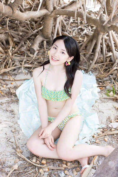 Adorable and playful girl You Kikkawa naughty in Beach Vacation