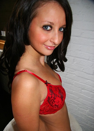 Justine in Red Lace Lingerie from Cosmid