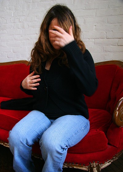 Lisa Davidson in Big Boobs Red Couch from Cosmid