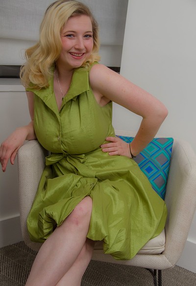 Mim Turner in Mims Green Dress from Cosmid