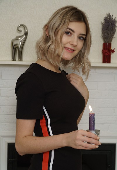Lady Jay in Lady Jay Using Hot Candle Wax from Teen Dreams