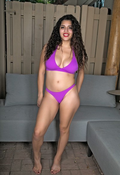 Gabriela Lopez in Gabriela Is Purple Bikini from Cosmid