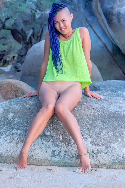 Sweet Julie in Green And Blue from Erotic Beauty