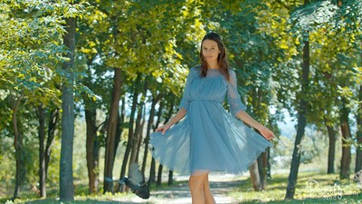 Cristin in Blue Dress from Purity Naked