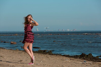 Ella in Sunny day by the beach from Fame Girls