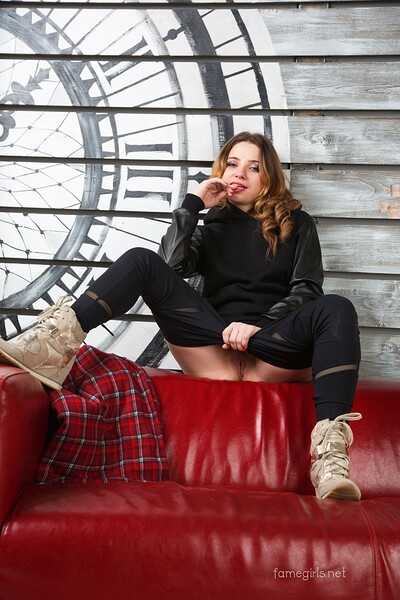 Foxy in Leather Clothes from Fame Girls