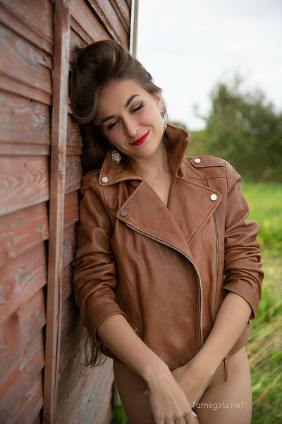 Nora in Wood Cabin And Pretty Girl from Fame Girls