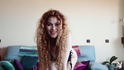 Hot and sexy redhead bares a smoking hot body with cute breasts