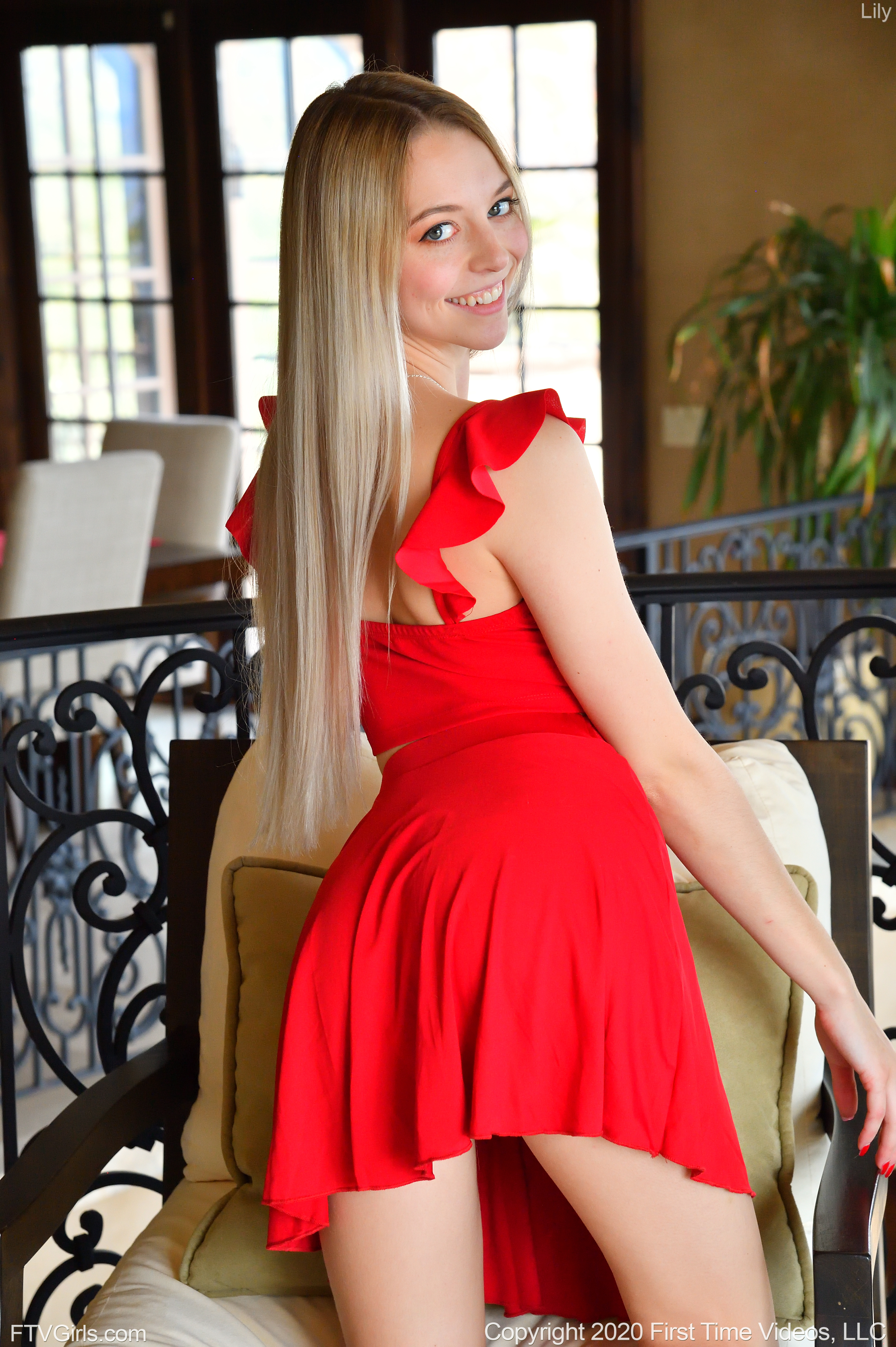 Lily in Ftv Girls set Sultry Red Dress
