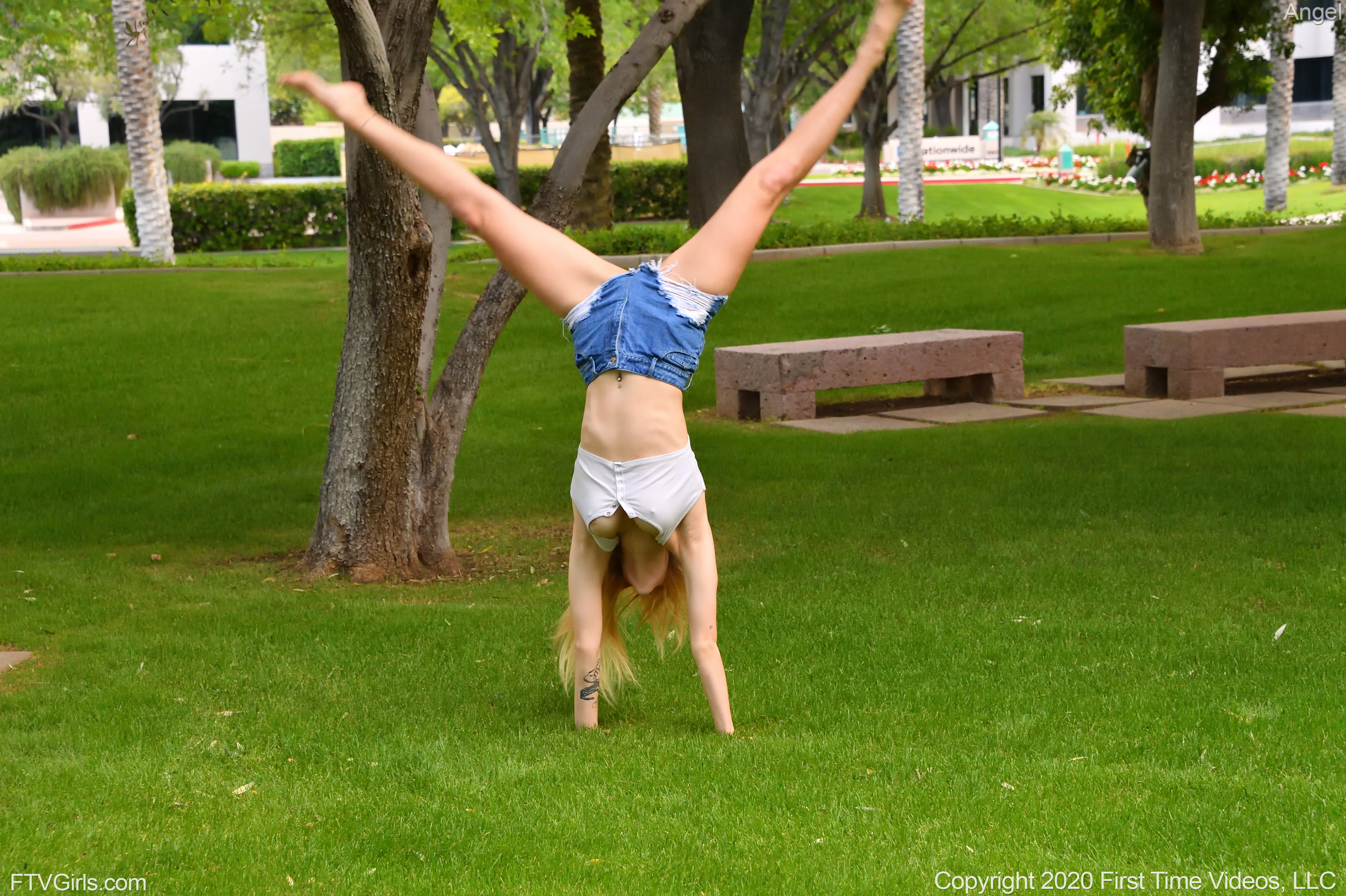 Angel in Ftv Girls set Park Acrobatics