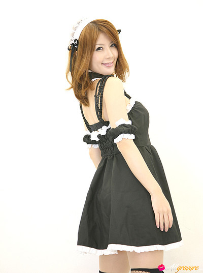 Maika Misaki in French Maid from All Gravure