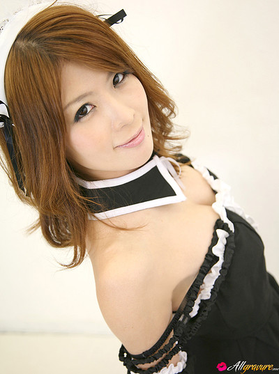 Maika Misaki in French Maid from All Gravure