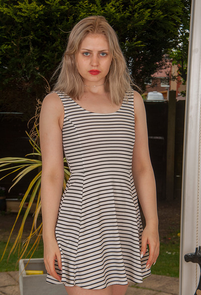 Georgia Walker in Striped Dress from Cosmid