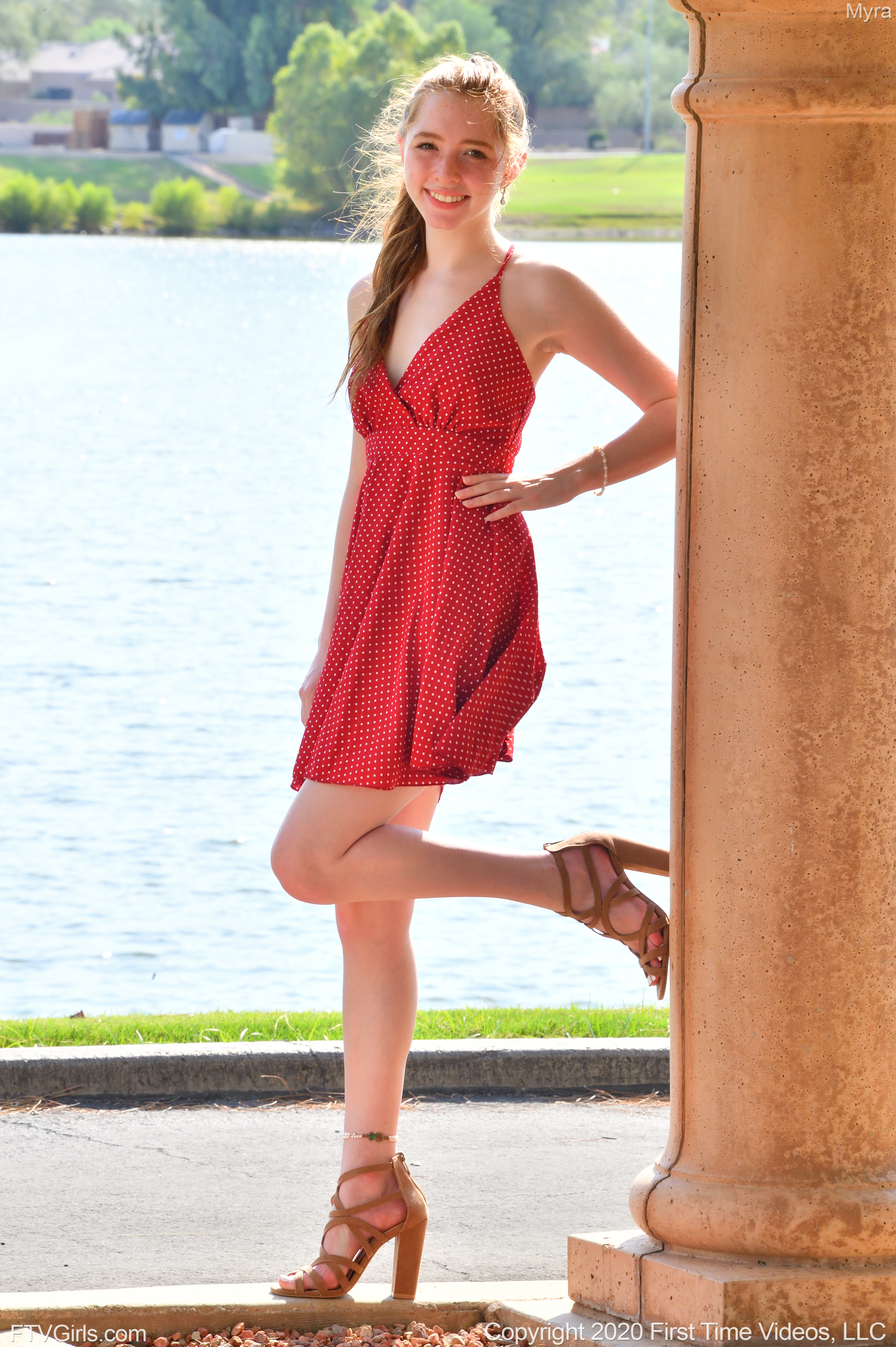 Myra in Ftv Girls set Red Dress Upskirt