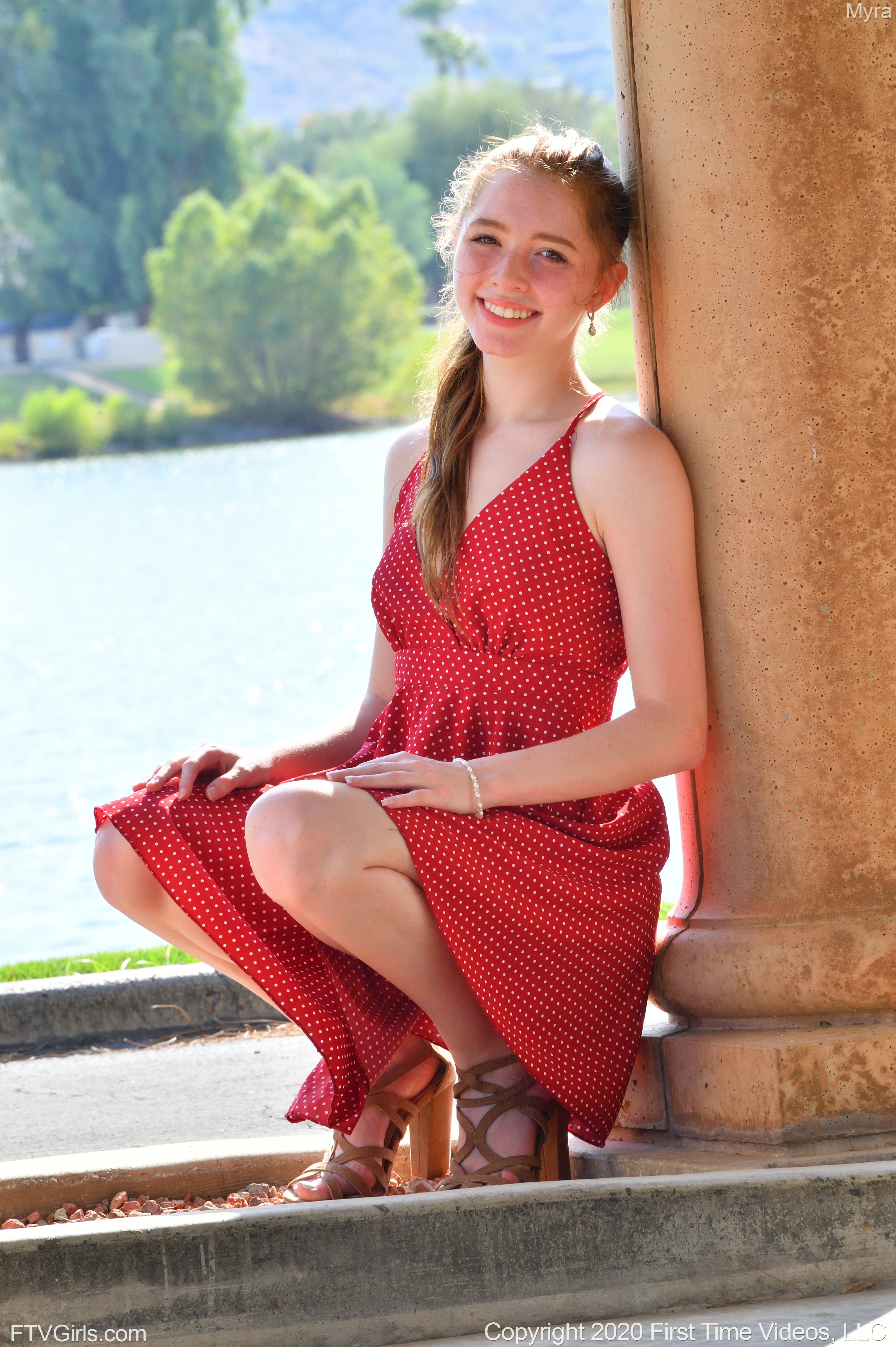 Myra in Ftv Girls set Red Dress Upskirt