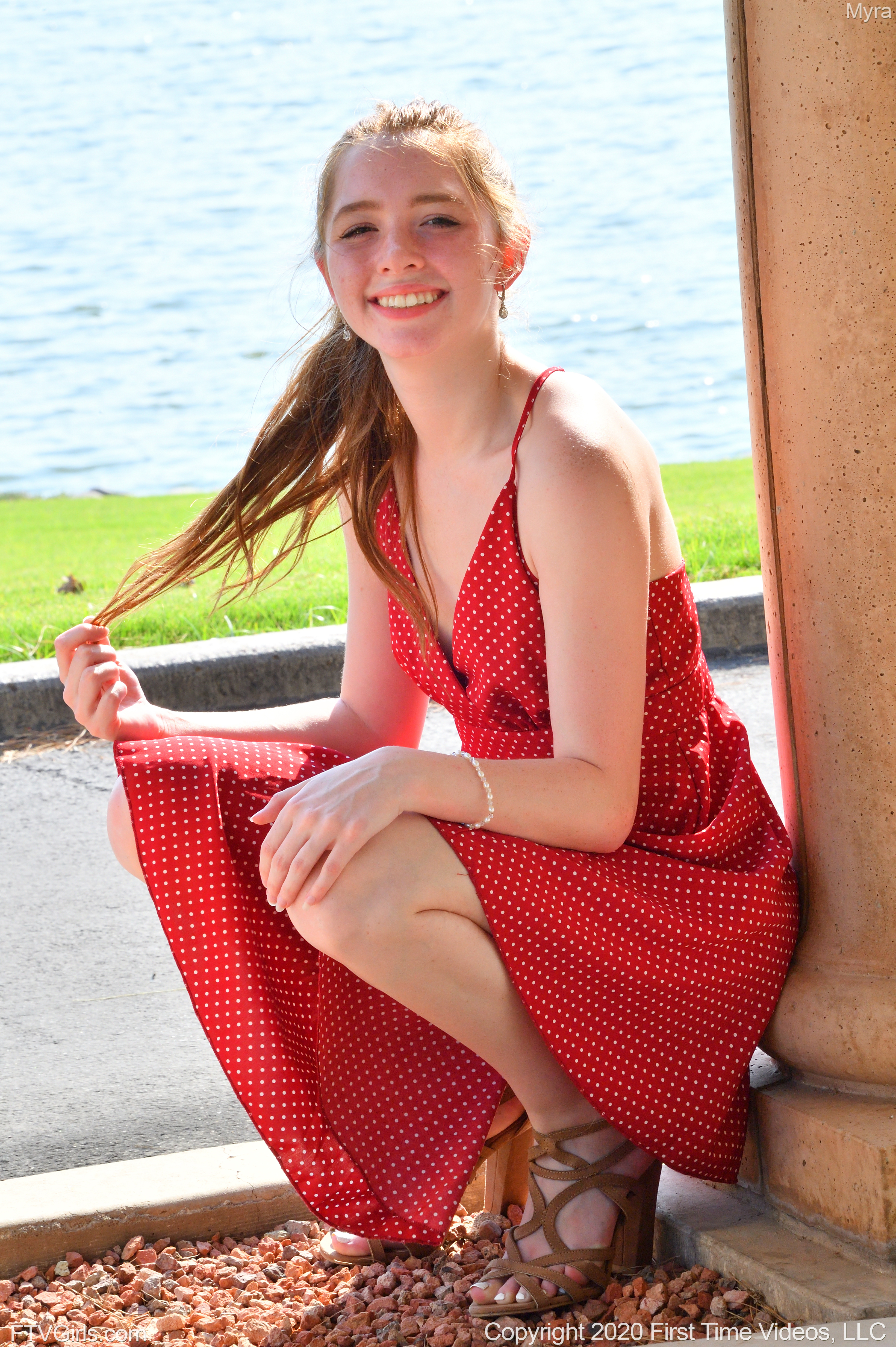 Myra in Ftv Girls set Red Dress Upskirt