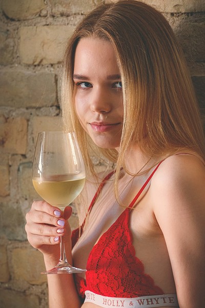 Juna in Relaxing And Drinking Wine from Charm Models