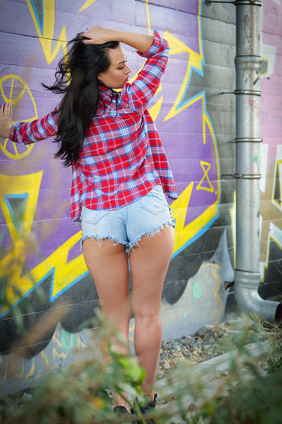 Gabby Bella in Perfect Babe With White Bra At The Graffiti Wall from Charm Models