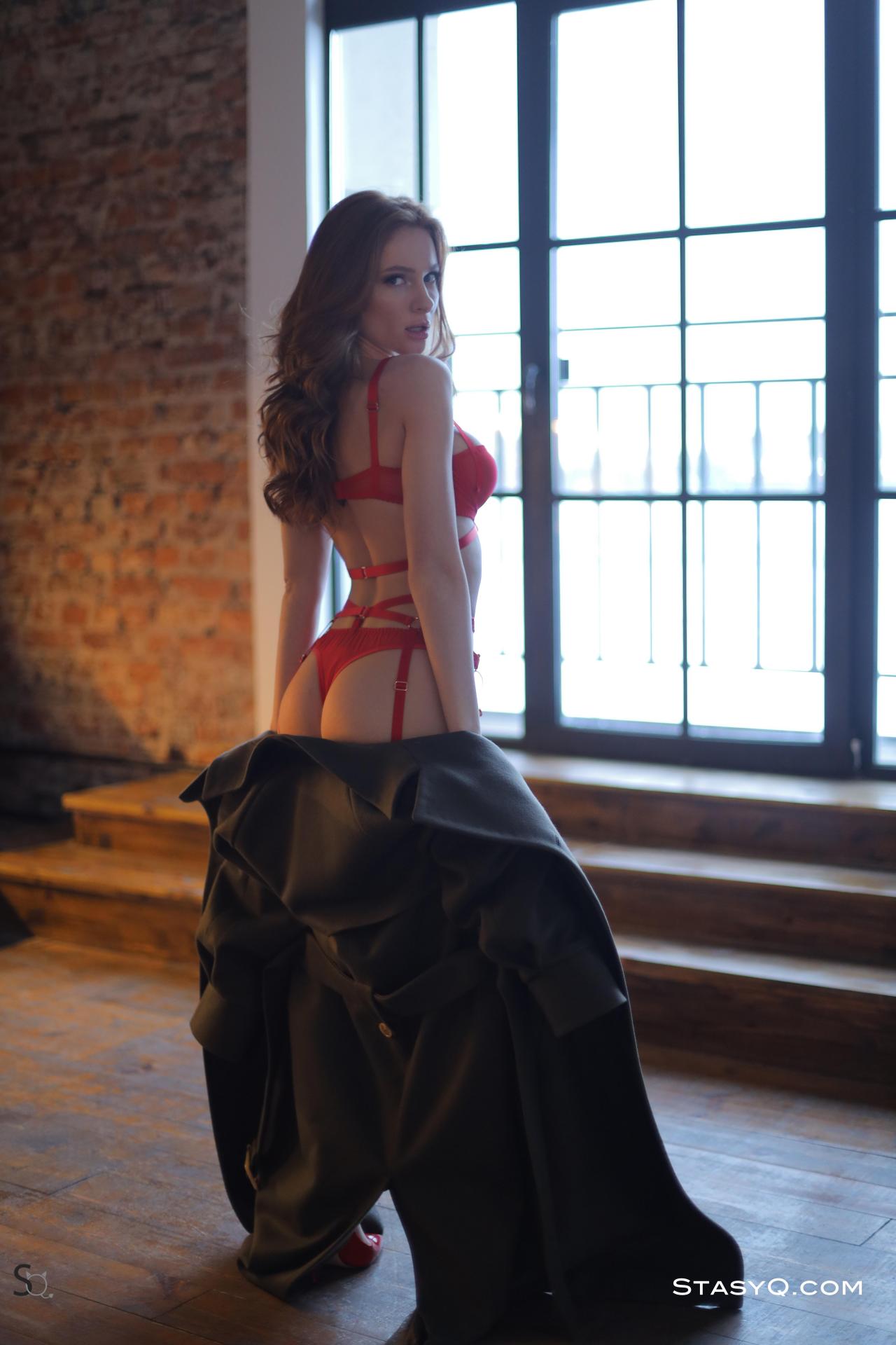 ChantalQ in StasyQ set Red Colored Erotic