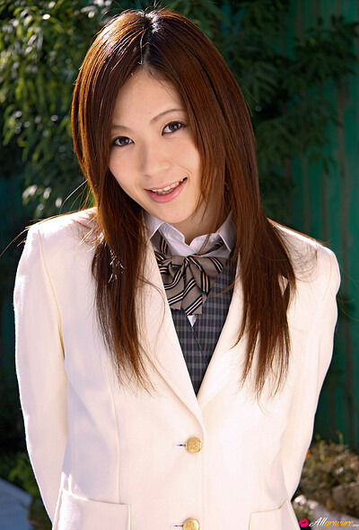 Haruka Nagase in Vanilla Coat from All Gravure