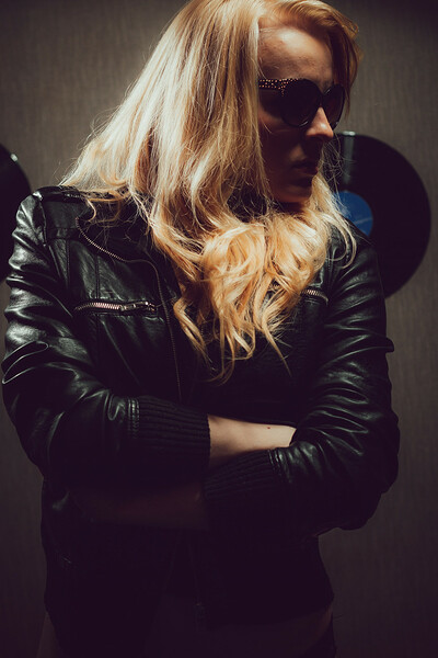 Leila in Leather Jacket And Cigarette from Charm Models