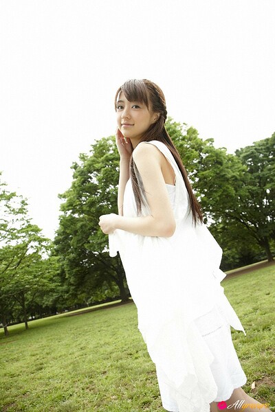 Rina Aizawa in Pale White Dress from All Gravure