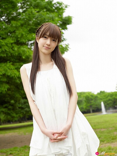 Rina Aizawa in Pale White Dress from All Gravure