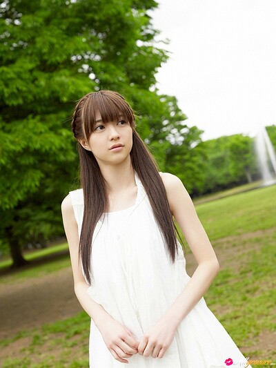 Rina Aizawa in Pale White Dress from All Gravure