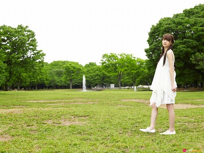 Rina Aizawa in Pale White Dress from All Gravure