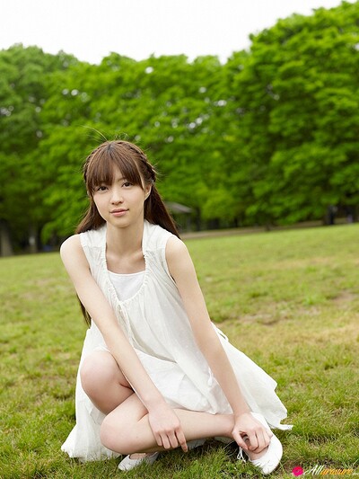 Rina Aizawa in Pale White Dress from All Gravure
