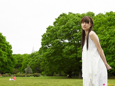 Rina Aizawa in Pale White Dress from All Gravure