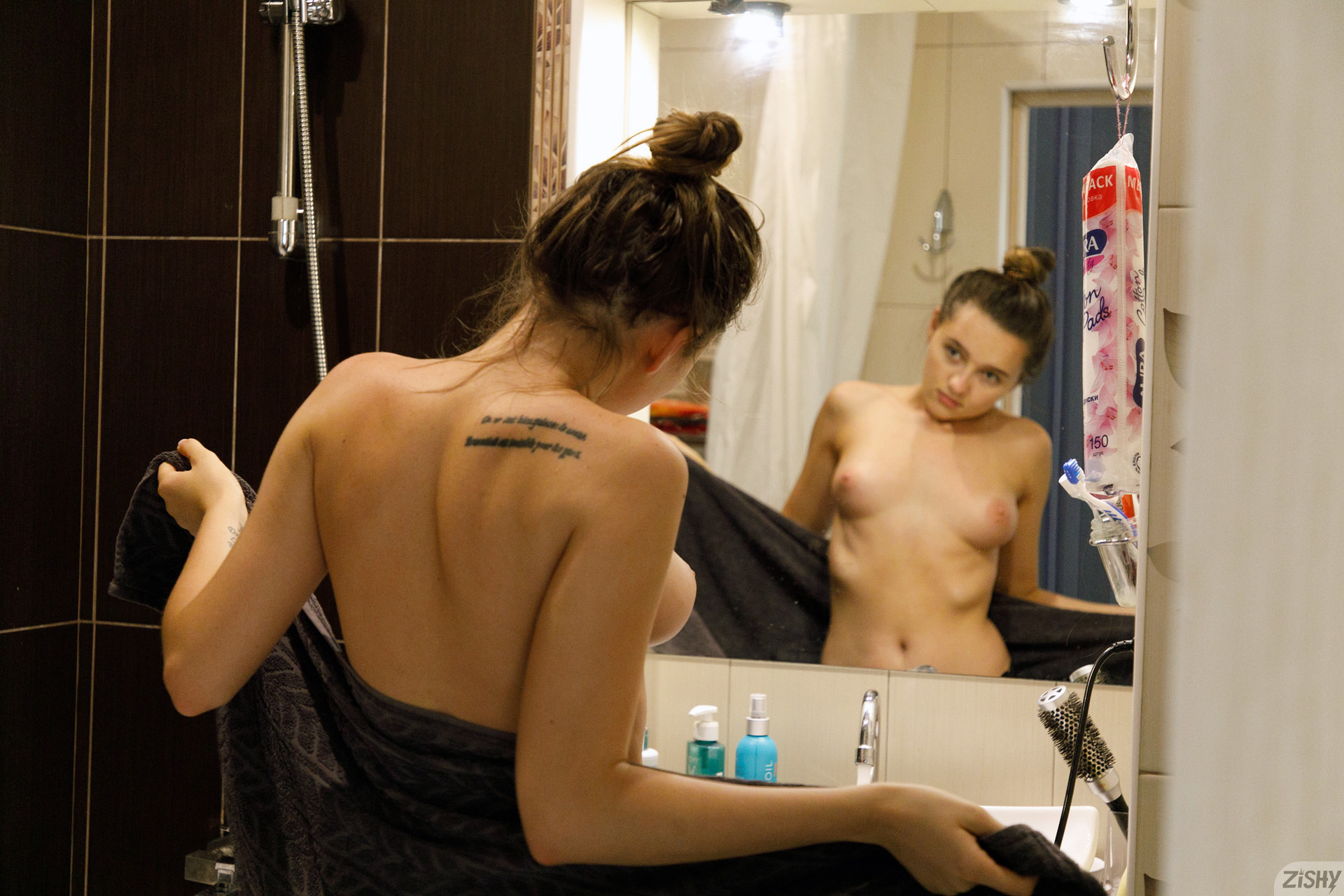 Regan Budimir in Zishy set Doosh Means Shower