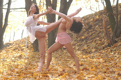 Jd and Liliya A in Autumn Dance from Met Art