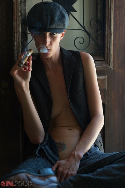 Rebecca Leah in Sexy Blinder from Girlfolio