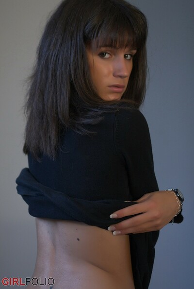 Eva in Black Stripes from Girlfolio