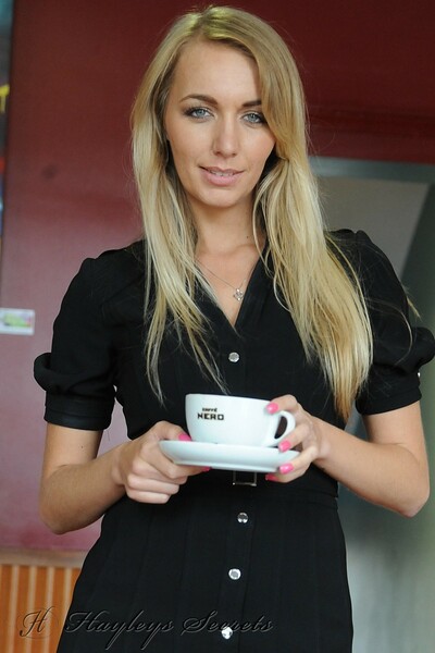 Hayley Marie Coppin in Coffee Shop Part 1 from Hayleys Secrets