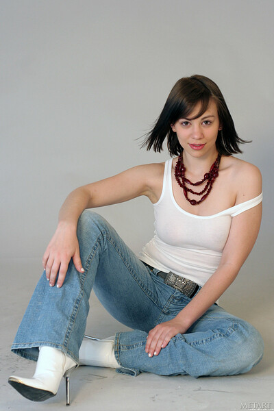 Veronika Rose in white stiletto boots in Metart set Presenting Veronika
