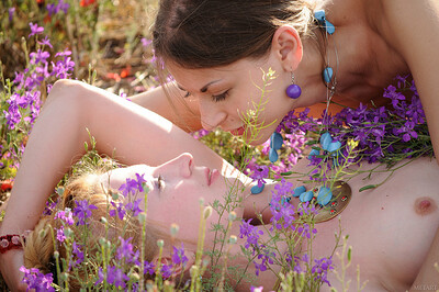 Yara A and Eva E in Meadow from Metart